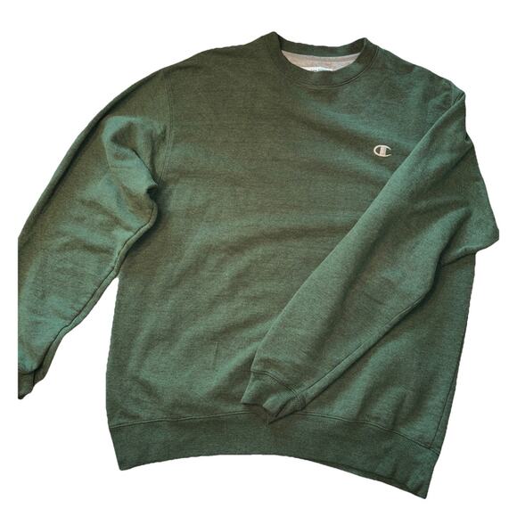 Champion Eco Authentic Mens Large Crew Neck Green Blend Sweatshirt - Picture 1 of 7